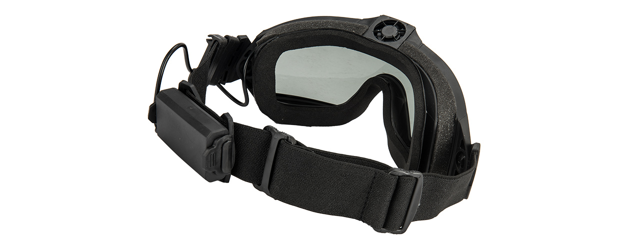 G-Force Full Seal Airsoft Goggles w/ Built-In Fan [Clear Lens] (BLACK) - Click Image to Close