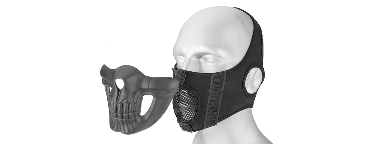 Lower Skull Mask Face Protection (BLACK) - Click Image to Close