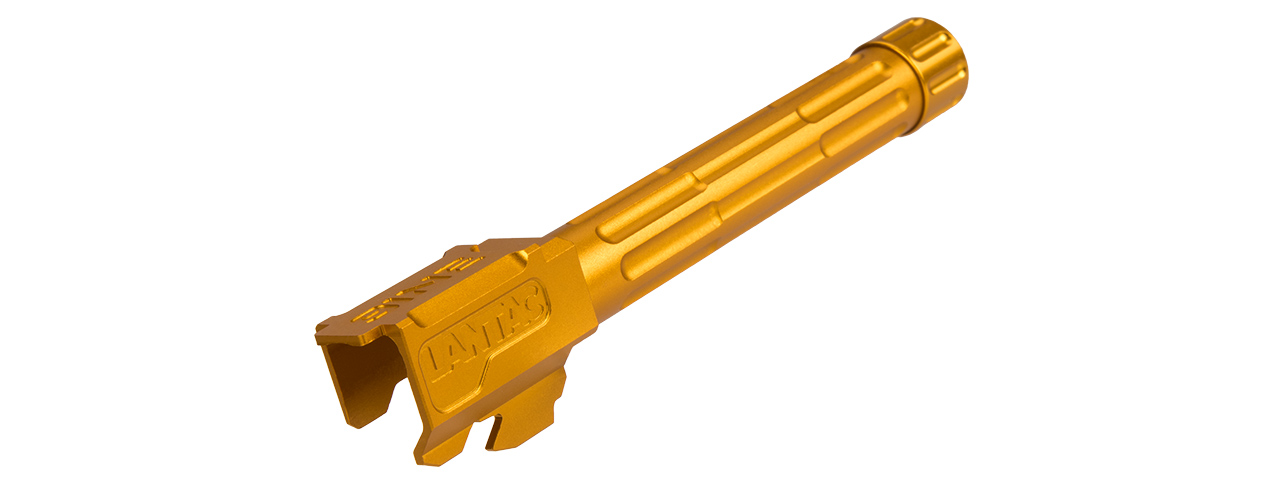 FLUTED / THREADED OUTER BARREL FOR G-SERIES GBB PISTOLS (GOLD) - Click Image to Close
