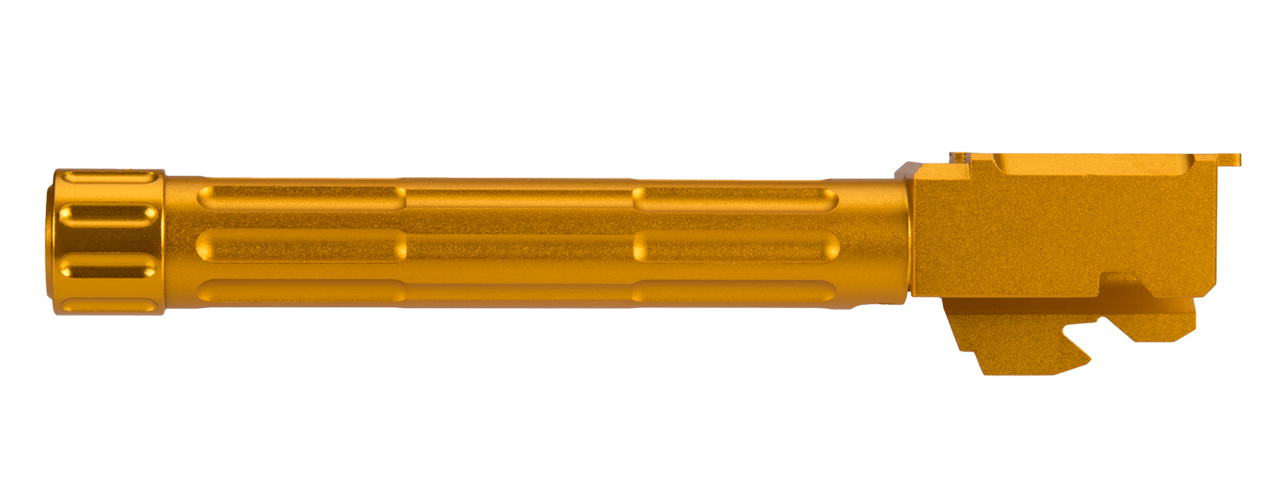 FLUTED / THREADED OUTER BARREL FOR G-SERIES GBB PISTOLS (GOLD)