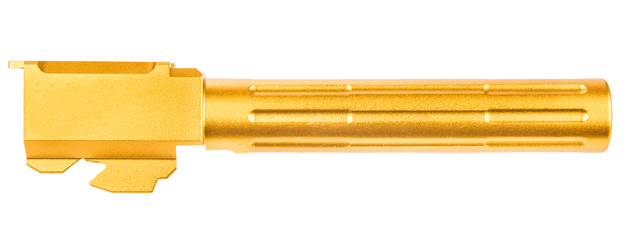 ALUMINUM FLUTED AIRSOFT OUTER BARREL FOR TM G17 SERIES (GOLD)