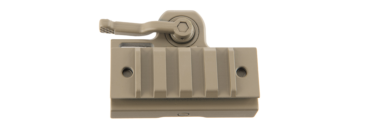 ATLAS CUSTOM WORKS 20MM PICATINNY THROW MOUNT LEVER FOR DOVETAIL RAILS (TAN) - Click Image to Close