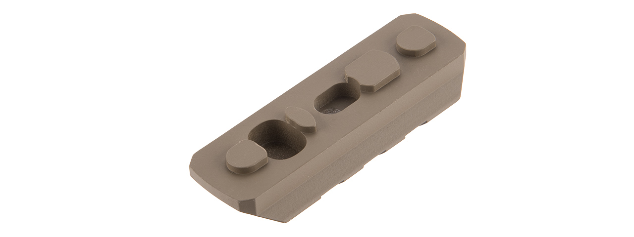 ATLAS CUSTOM WORKS 3-SLOT FULL METAL KEYMOD PICATINNY RAIL SEGMENT (TAN) - Click Image to Close