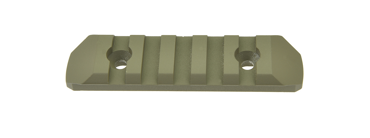 ATLAS CUSTOM WORKS 5-SLOT FULL METAL KEYMOD PICATINNY RAIL SEGMENT (TAN) - Click Image to Close