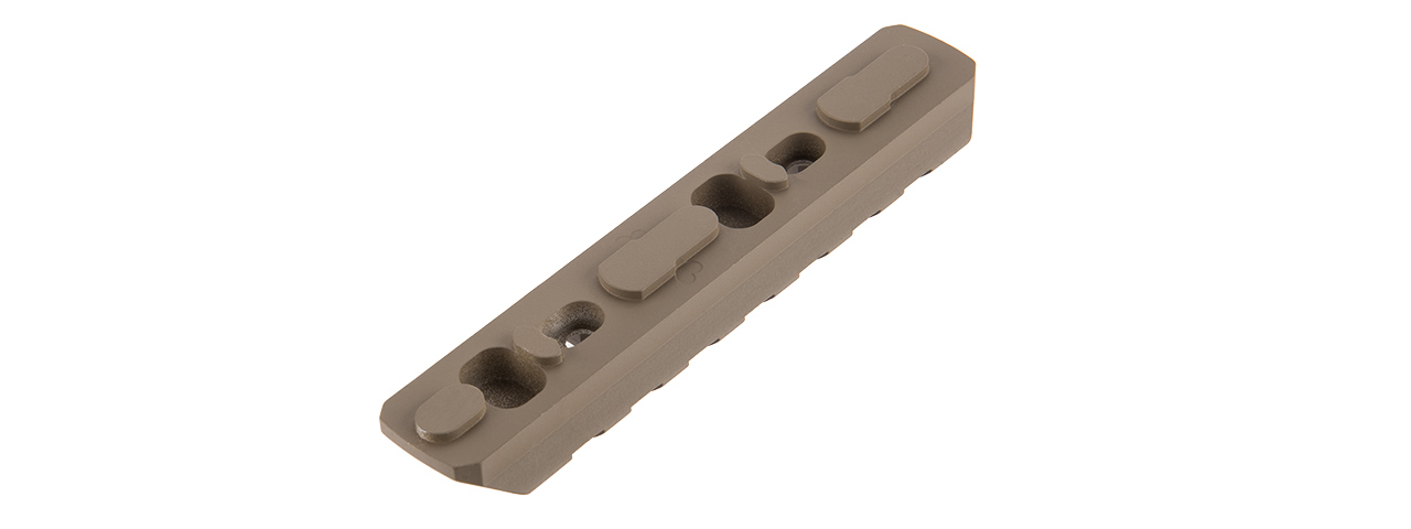 ATLAS CUSTOM WORKS 7-SLOT FULL METAL KEYMOD PICATINNY RAIL SEGMENT (TAN) - Click Image to Close