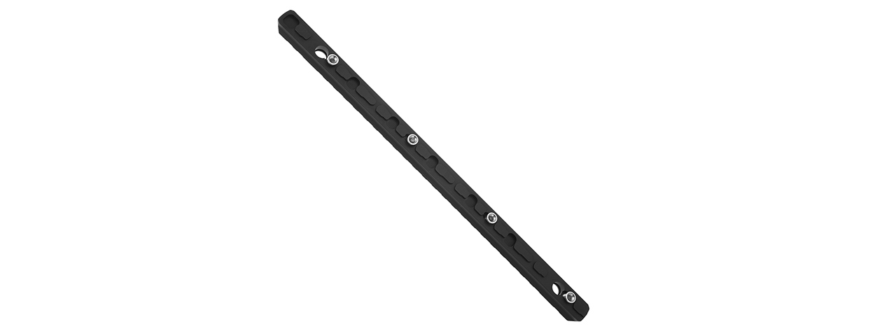 ATLAS CUSTOM WORKS 26-SLOT FULL METAL KEYMOD PICATINNY RAIL SEGMENT (BLACK) - Click Image to Close