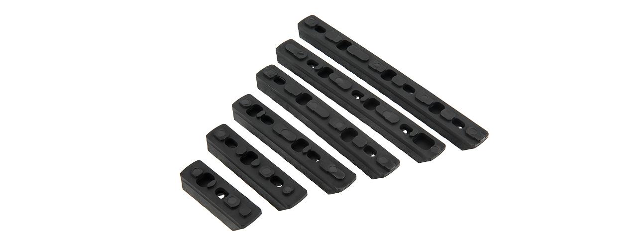 ATLAS CUSTOM WORKS 6 PIECE KEYMOD POLYMER PICATINNY RAIL SET (BLACK)