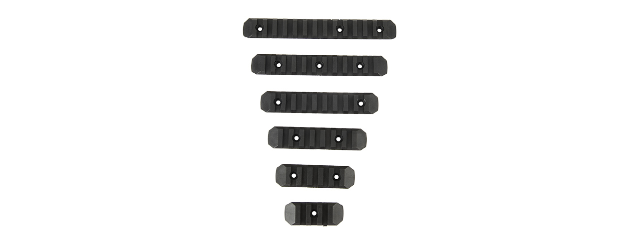 ATLAS CUSTOM WORKS 6 PIECE KEYMOD POLYMER PICATINNY RAIL SET (BLACK)