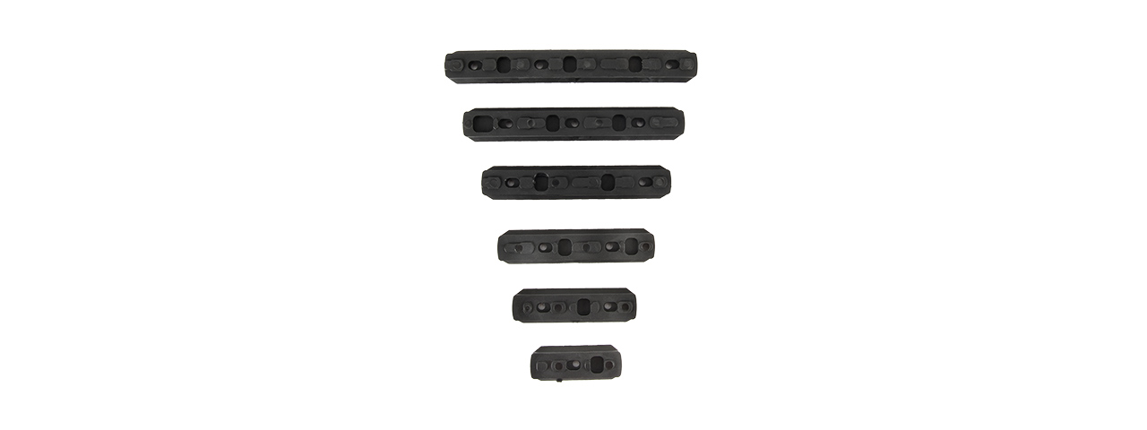 ATLAS CUSTOM WORKS 6 PIECE KEYMOD POLYMER PICATINNY RAIL SET (BLACK)