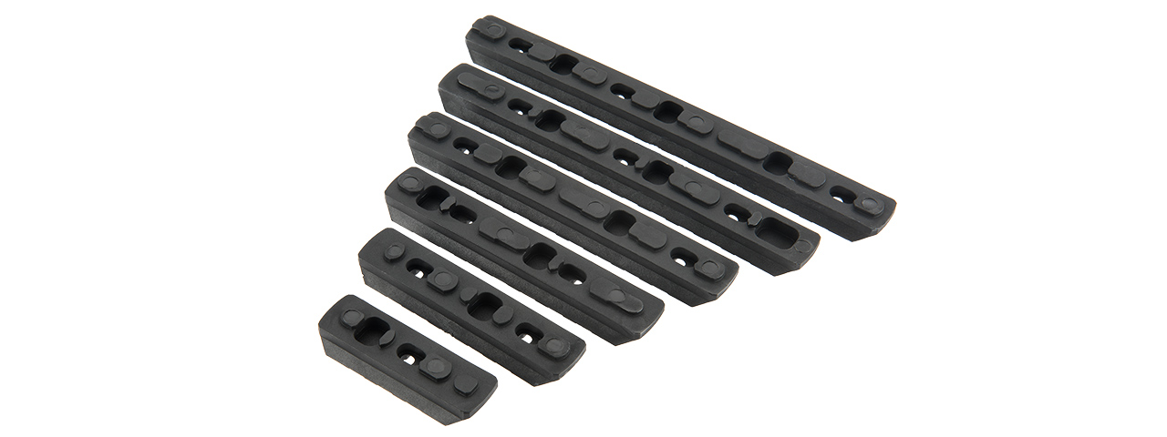 ATLAS CUSTOM WORKS 6 PIECE M-LOK POLYMER PICATINNY RAIL SET (BLACK)