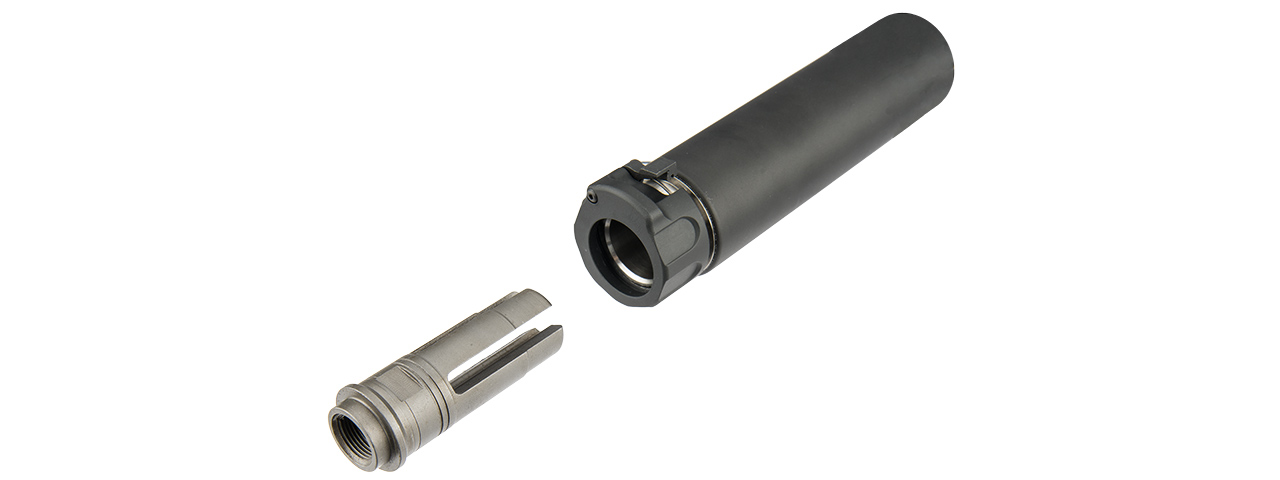 ATLAS CUSTOM WORKS FULL METAL SOCOM QD BARREL EXTENSION W/ FLASH HIDER [MINI] (BLACK)