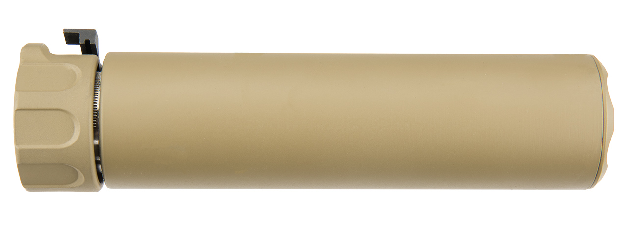 ATLAS CUSTOM WORKS FULL METAL SOCOM QD BARREL EXTENSION W/ FLASH HIDER (TAN) - Click Image to Close