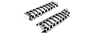 ATLAS CUSTOM WORKS SKELETONIZED COBRA AIRSOFT PISTOL GRIP COVERS FOR M1911 GBB (SILVER/BLACK)