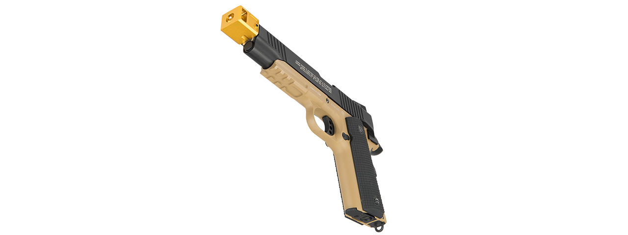 ATLAS CUSTOM WORKS -14MM CCW AIRSOFT STUBBY COMPENSATOR FOR G SERIES GBB PISTOLS (GOLD) - Click Image to Close
