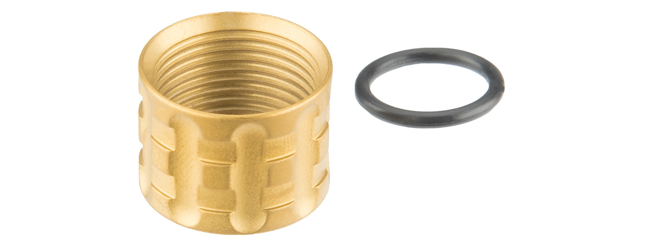 ATLAS CUSTOM WORKS THREAD ADAPTOR / PROTECTOR (GOLD) - Click Image to Close