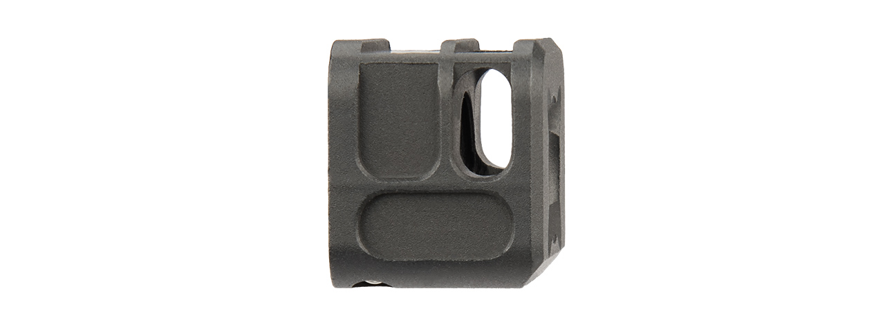 ATLAS CUSTOM WORKS [14MM] CCW AIRSOFT X-OUT "S" COMPENSATOR FOR G SERIES GBB PISTOLS (BLACK) - Click Image to Close