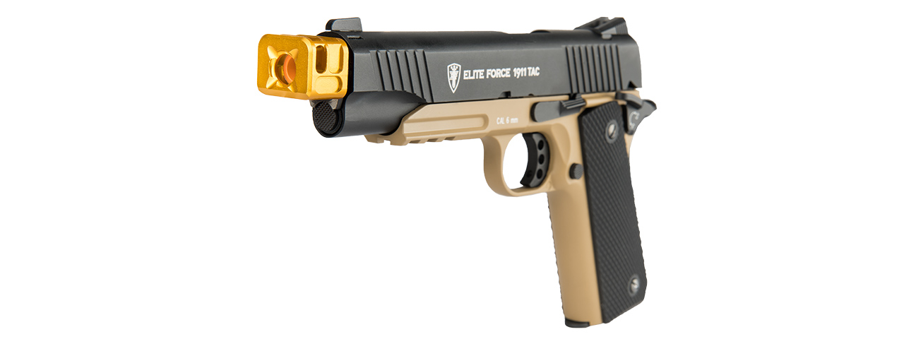ATLAS CUSTOM WORKS [14MM] CCW AIRSOFT X-OUT "S" COMPENSATOR FOR G SERIES GBB PISTOLS (GOLD) - Click Image to Close