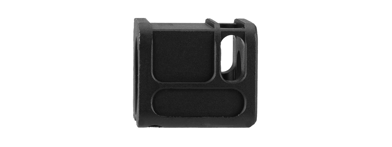 ATLAS CUSTOM WORKS [14MM] CCW AIRSOFT X-OUT "M" COMPENSATOR FOR G SERIES GBB PISTOLS (BLACK) - Click Image to Close