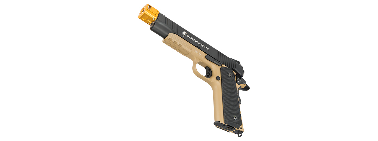 ATLAS CUSTOM WORKS [14MM] CCW AIRSOFT X-OUT "M" COMPENSATOR FOR G SERIES GBB PISTOLS (GOLD) - Click Image to Close