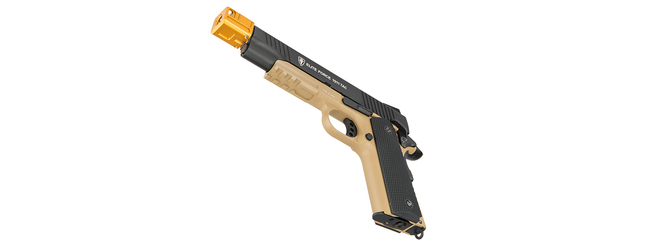 ATLAS CUSTOM WORKS [14MM] CCW AIRSOFT X-OUT "L" COMPENSATOR FOR G SERIES GBB PISTOLS (GOLD) - Click Image to Close