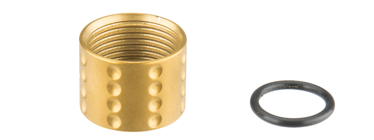 ATLAS CUSTOM WORKS DIPS FULL METAL -14MM CCW THREAD PROTECTOR (GOLD) - Click Image to Close