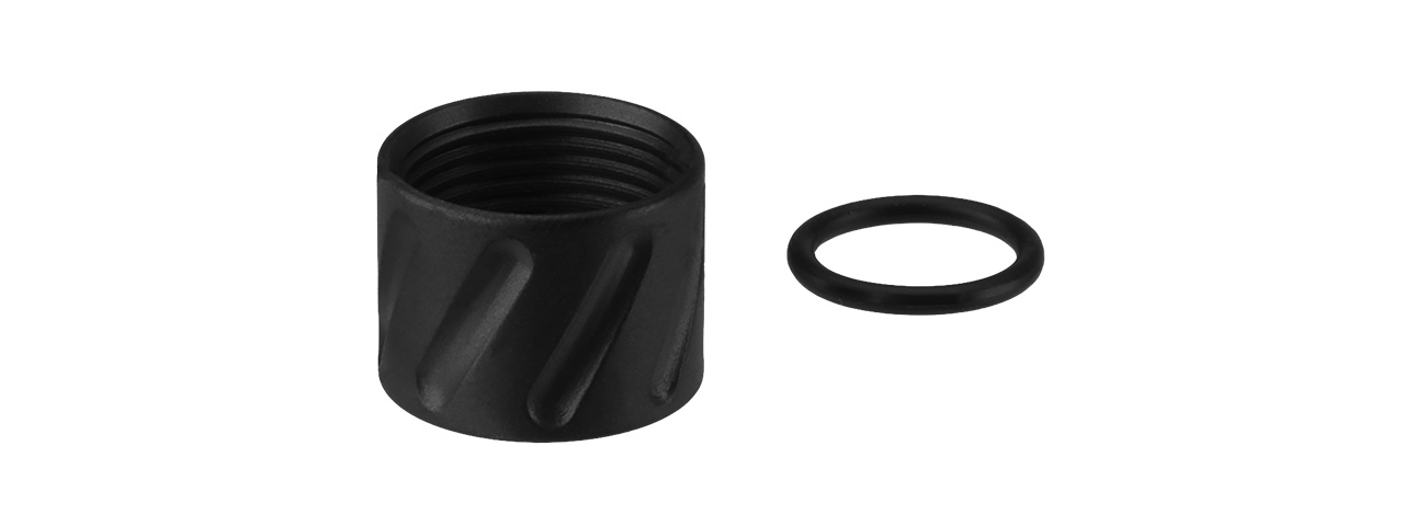 ATLAS CUSTOM WORKS ANGLES FULL METAL -14MM CCW THREAD PROTECTOR (BLACK) - Click Image to Close