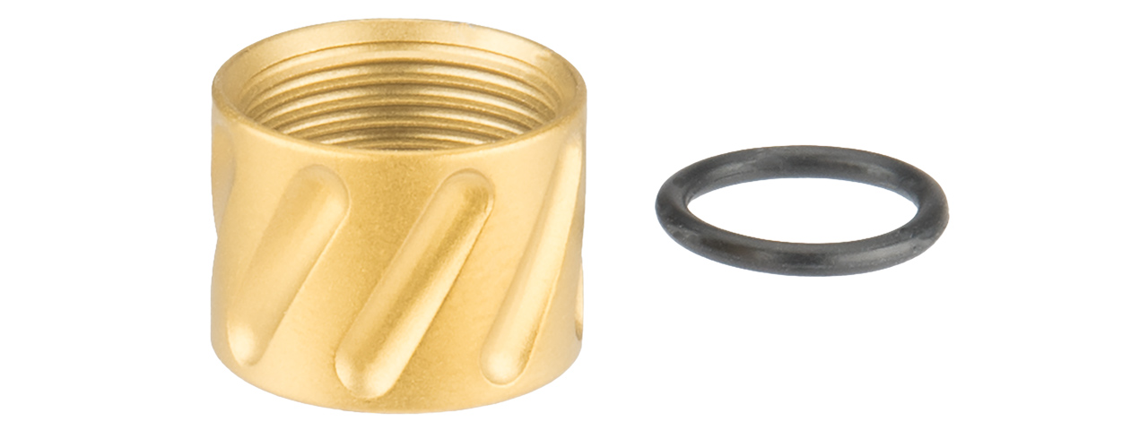 ATLAS CUSTOM WORKS ANGLES FULL METAL -14MM CCW THREAD PROTECTOR (GOLD) - Click Image to Close