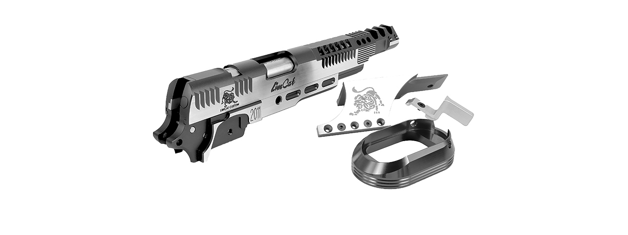 AIRSOFT MASTERPIECE SLIDE KIT DRAGONCAT OPEN SLIDE KIT FOR HI-CAPA (TITANIUM GRAY) - Click Image to Close