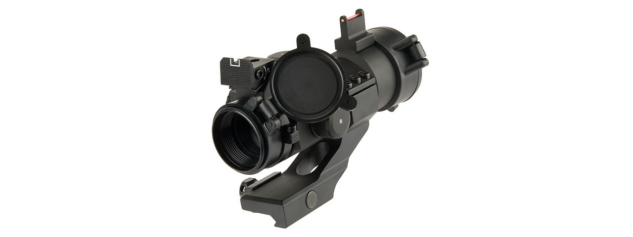 LANCER TACTICAL OUTDOOR FIBER SIGHT AND RED DOT HUNTING SCOPE (BLACK) - Click Image to Close