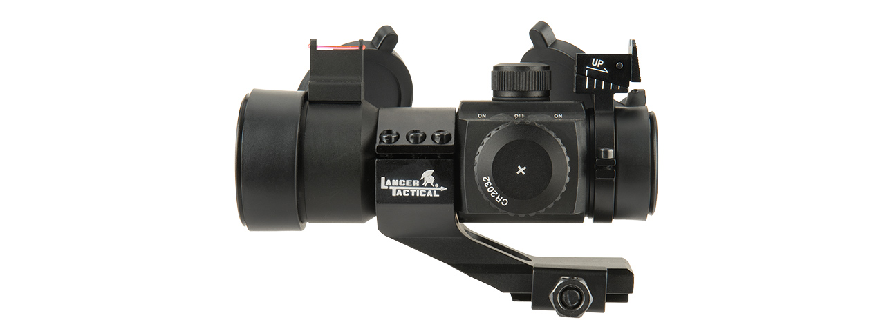 LANCER TACTICAL OUTDOOR FIBER SIGHT AND RED DOT HUNTING SCOPE (BLACK) - Click Image to Close