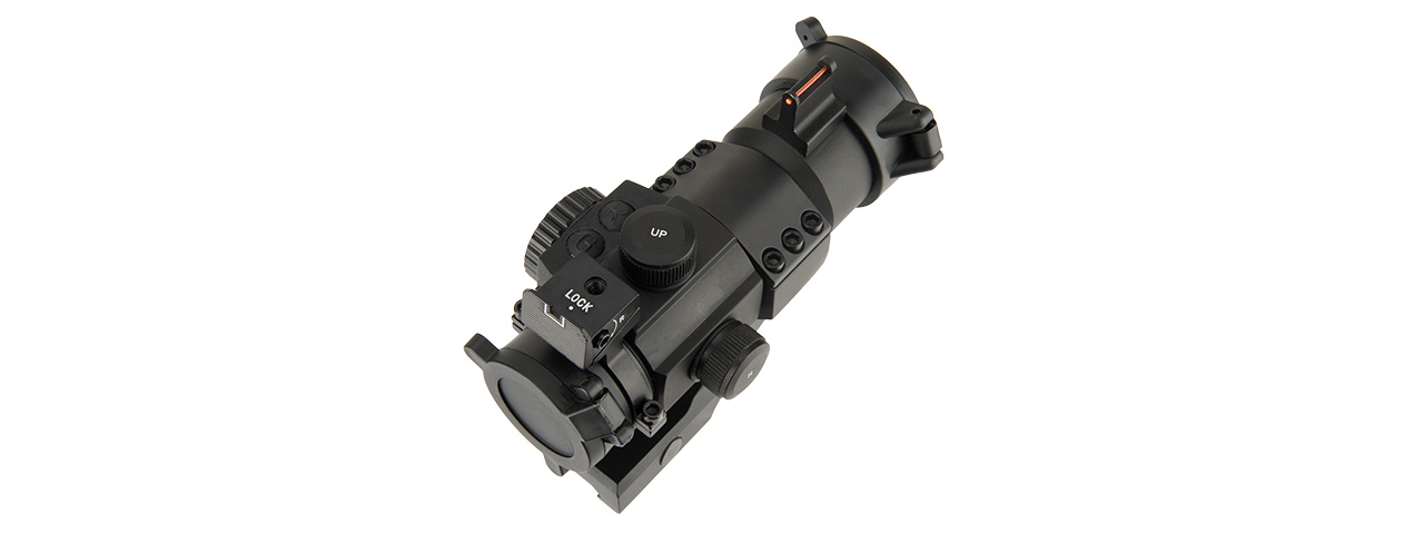 LANCER TACTICAL OUTDOOR FIBER SIGHT AND RED DOT HUNTING SCOPE (BLACK) - Click Image to Close