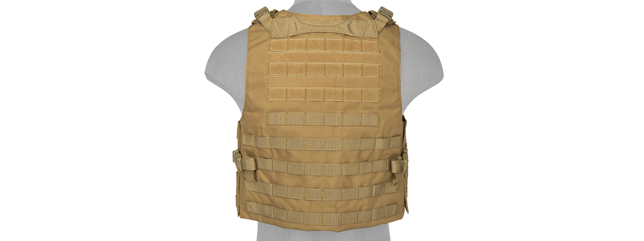 LANCER TACTICAL 1000D NYLON MOLLE UTILITY VEST (KHAKI) - Click Image to Close