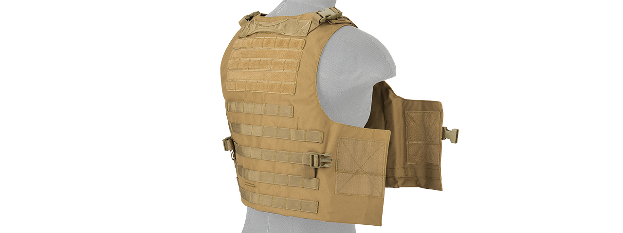 LANCER TACTICAL 1000D NYLON MOLLE UTILITY VEST (KHAKI) - Click Image to Close