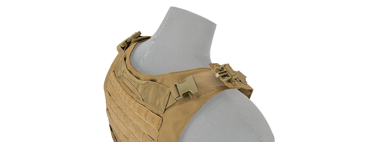 LANCER TACTICAL 1000D NYLON MOLLE UTILITY VEST (KHAKI) - Click Image to Close