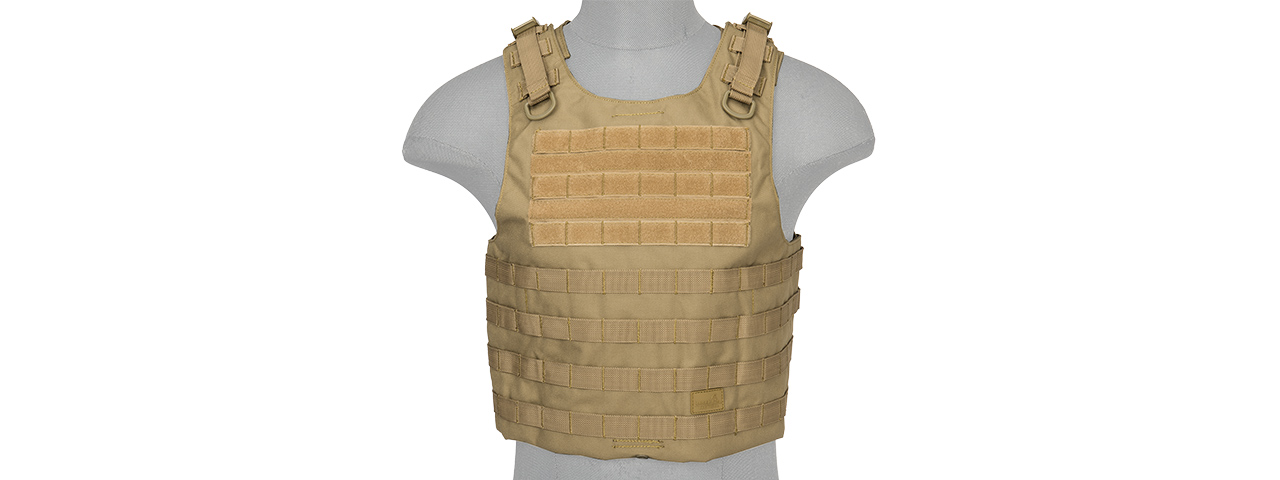 LANCER TACTICAL 1000D NYLON AAV STYLE PLATE CARRIER (TAN)