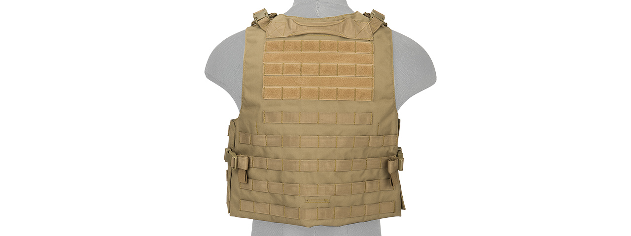 LANCER TACTICAL 1000D NYLON AAV STYLE PLATE CARRIER (TAN)