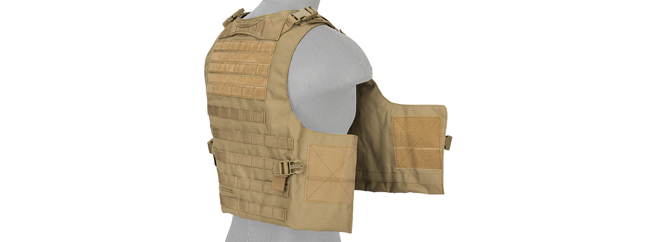 LANCER TACTICAL 1000D NYLON AAV STYLE PLATE CARRIER (TAN)