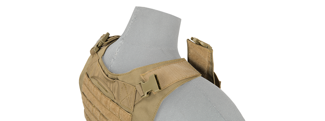 LANCER TACTICAL 1000D NYLON AAV STYLE PLATE CARRIER (TAN)