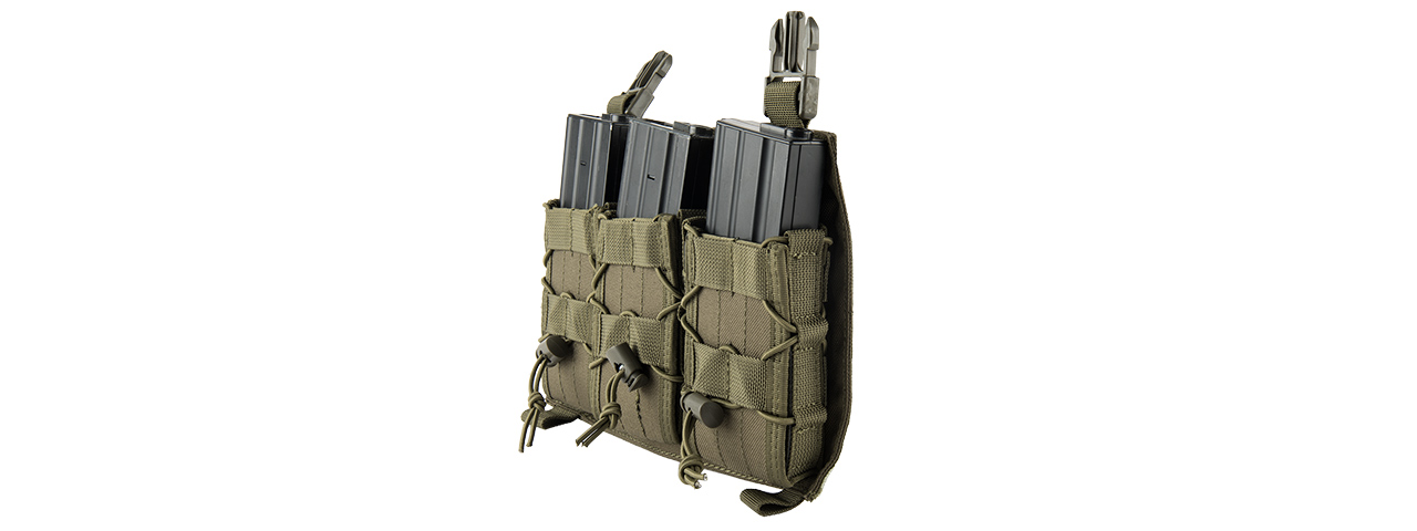 LANCER TACTICAL ADAPTIVE HOOK AND LOOP TRIPLE AR MAG POUCH (OD GREEN) - Click Image to Close