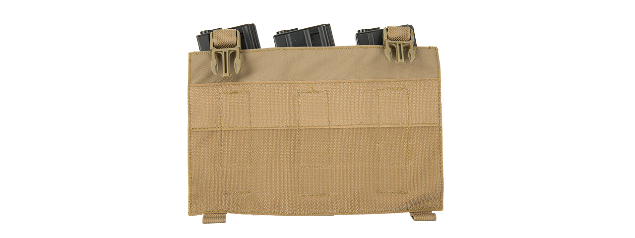 LANCER TACTICAL ADAPTIVE HOOK AND LOOP TRIPLE AR MAG POUCH (TAN)