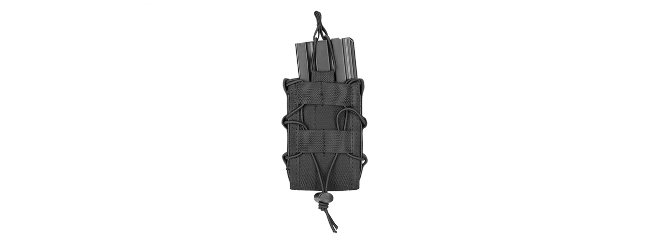 LANCER TACTICAL 1000D NYLON MOLLE BUNGEE DOUBLE MAG POUCH (BLACK) - Click Image to Close