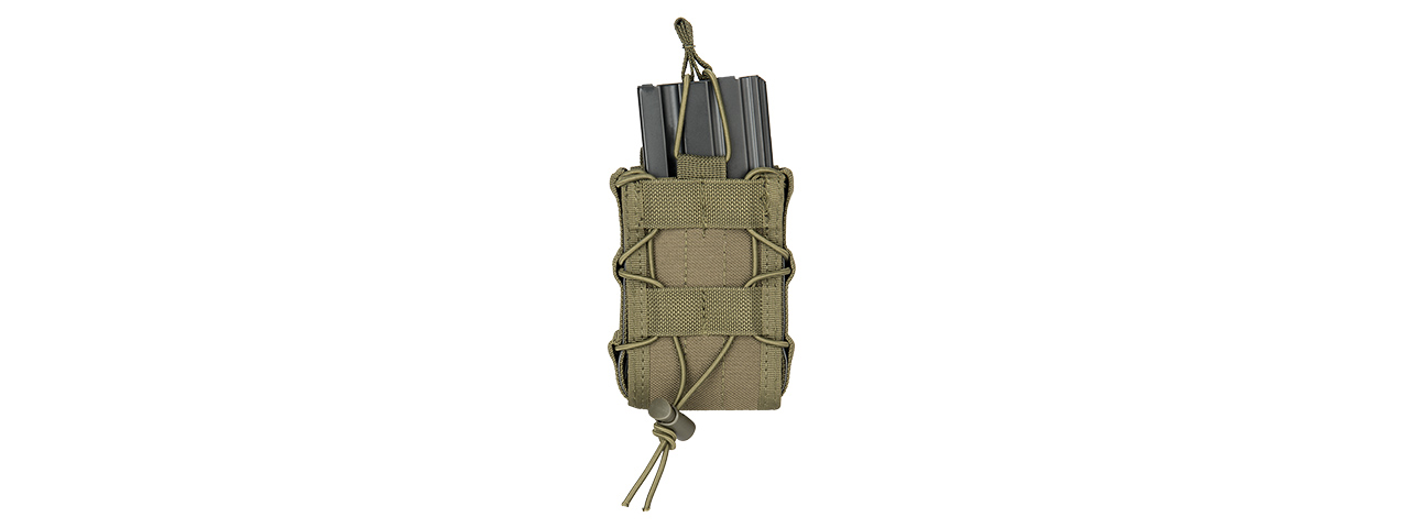 LANCER TACTICAL 1000D NYLON MOLLE BUNGEE DOUBLE MAG POUCH (OD GREEN)