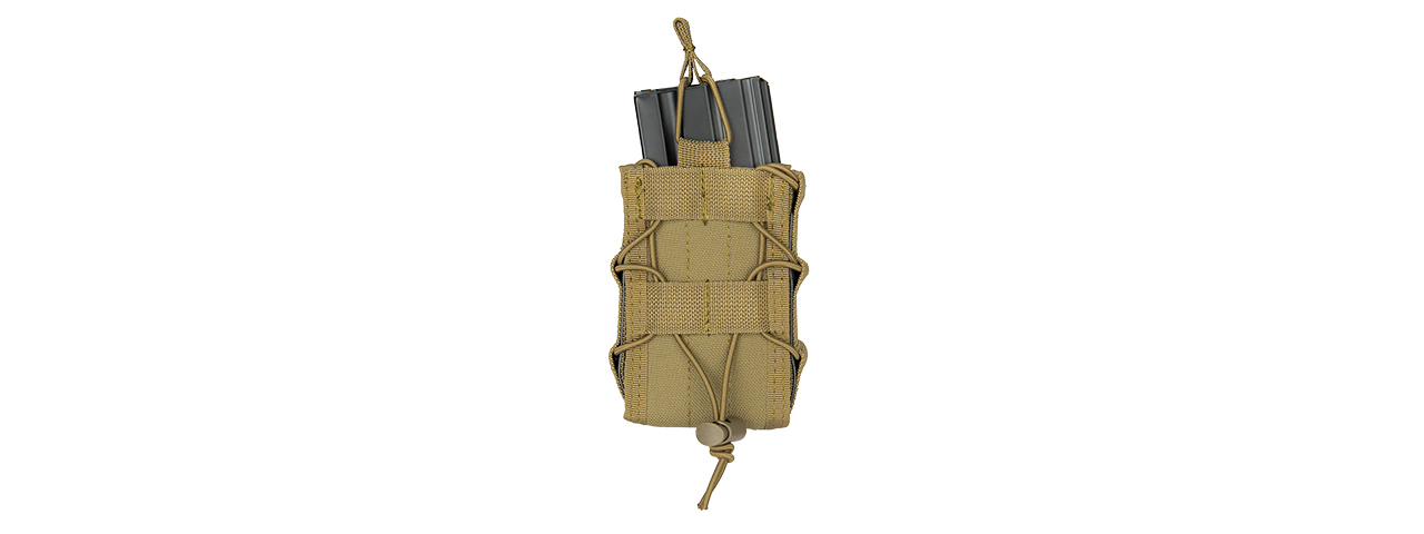 LANCER TACTICAL 1000D NYLON MOLLE BUNGEE DOUBLE MAG POUCH (TAN) - Click Image to Close