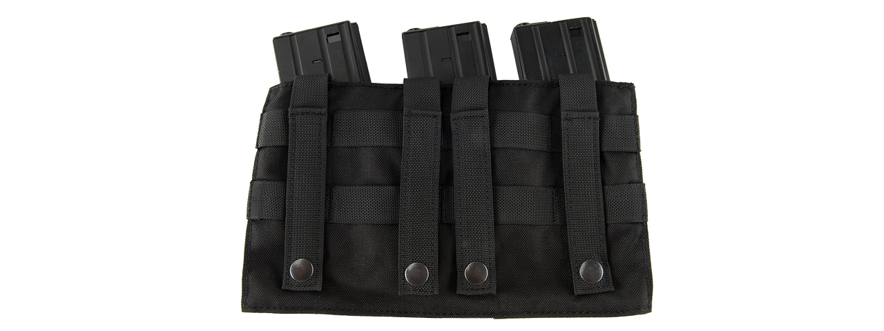 LANCER TACTICAL 1000D NYLON MOLLE TRIPLE AR MAG POUCH (BLACK) - Click Image to Close