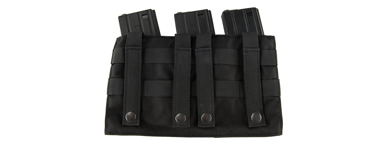 LANCER TACTICAL 1000D NYLON MOLLE TRIPLE AR MAG POUCH (BLACK)