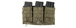 LANCER TACTICAL 1000D NYLON MOLLE TRIPLE AR MAG POUCH (OD GREEN)