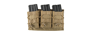 LANCER TACTICAL 1000D NYLON MOLLE TRIPLE AR MAG POUCH (TAN)