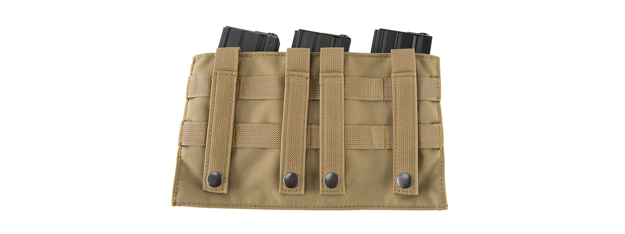 LANCER TACTICAL 1000D NYLON MOLLE TRIPLE AR MAG POUCH (TAN)