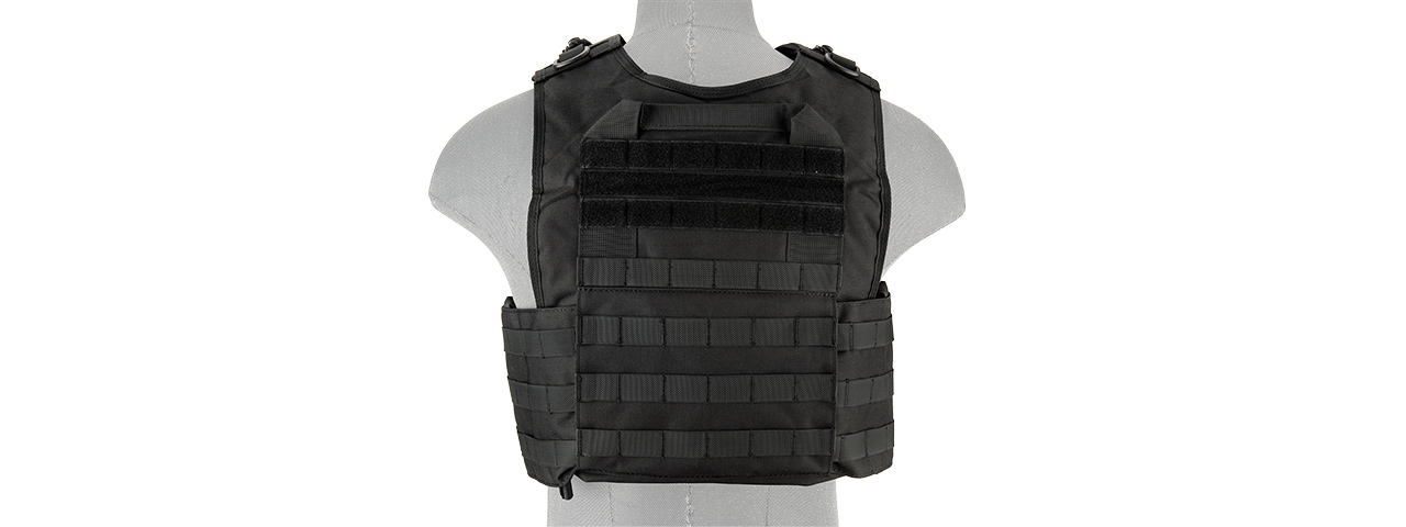 LANCER TACTICAL BATTLE 1000D NYLON MOLLE TACTICAL VEST (BLACK) - Click Image to Close