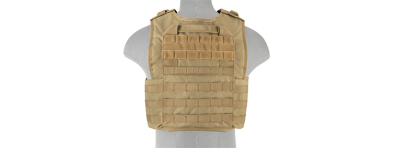 LANCER TACTICAL BATTLE 1000D NYLON MOLLE PLATE CARRIER (TAN)